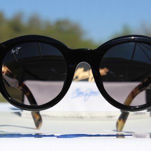 **NEW** Maui Jim "JASMINE" 738-02B Black Gloss w/ Tokyo Tortoise Temples